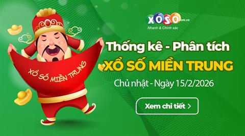 Thống kê XSMT 15/2/2026 - Phân tích Xổ số Miền Trung 15-2 Chủ nhật