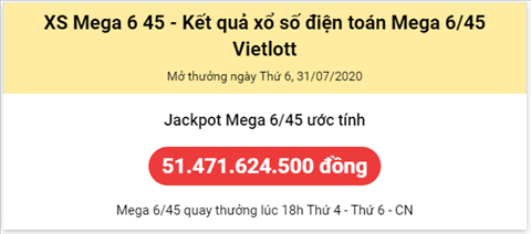 Thong ke Vietlott 31072020 - Phan tich Xo so Mega 645 Thu 6 hinh anh